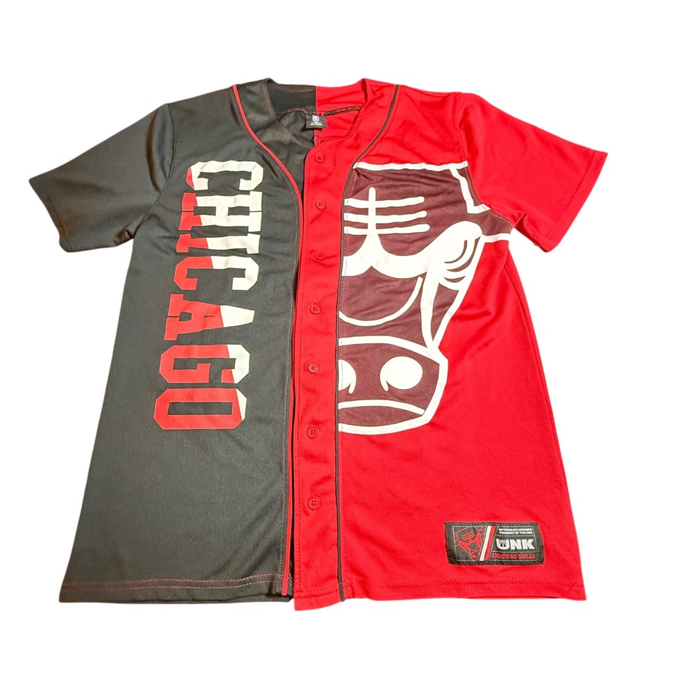 NBA UNK Chicago Bulls Jersey Mens XL Basketball Red Black Split Est 1966 Shirt